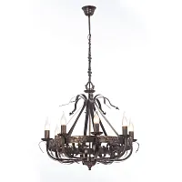Люстра подвесная V1350/8 Vitaluce без плафона на 8 ламп, основание коричневое в стиле ковка кантри 